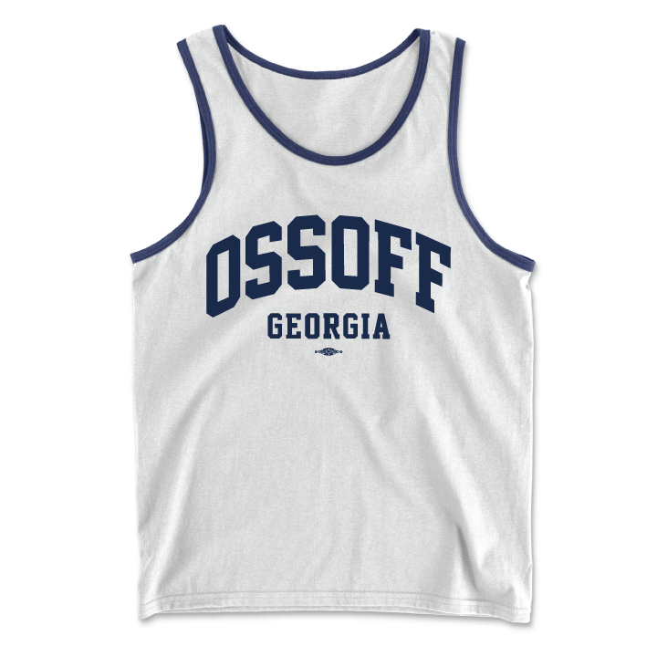 Collegiate Tank - White & Navy