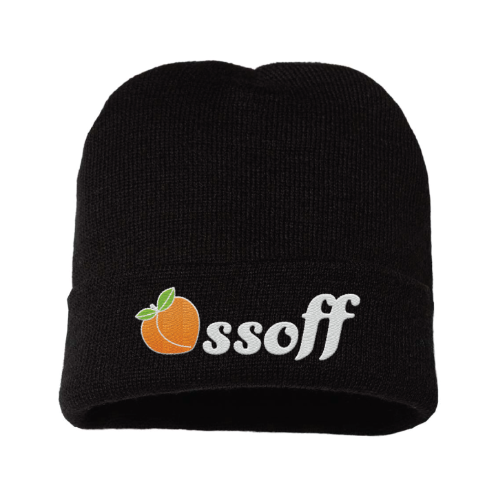 Ossoff Peach Embroidered Beanie