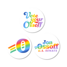 Load image into Gallery viewer, Vote Your Ossoff Pride Sticker 3-Pack
